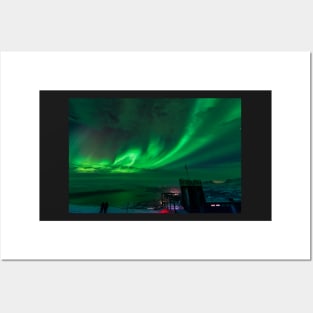 Northern Lights over Mt Noulja Sweden Posters and Art